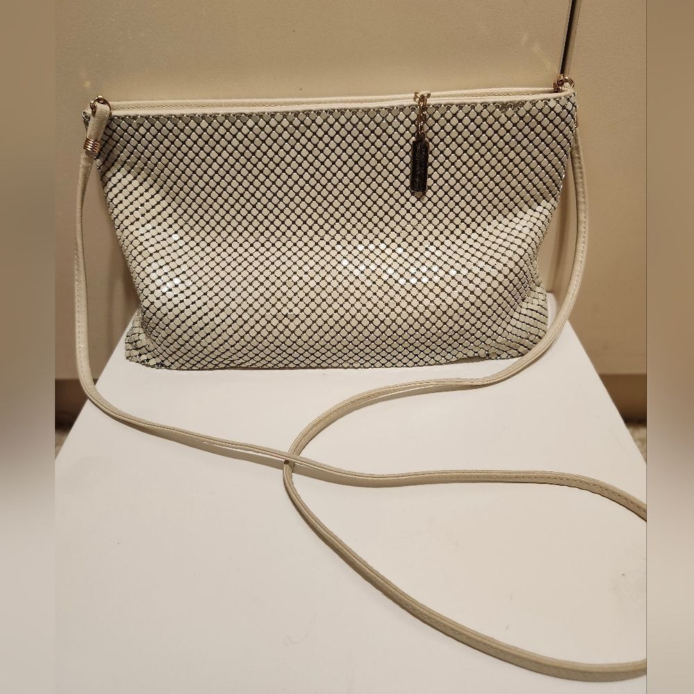 Vintage Mint '60s Whiting & Davis Ivory Mesh Evening Shoulder/Crossbody Bag USA